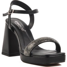 Ayakmod 336535 Z Siyah Kadın Platform Topuk Sandalet