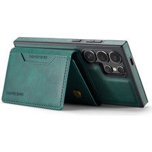 Magkıng K2 Serisi Samsung Galaxy S25 Ultra Kılıf Magsafe Pc+Tpu+Pu Telefon Kapağı-Yeşil ile Uyumlu (Yurt Dışından)
