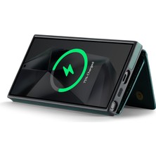 Magkıng K2 Serisi Samsung Galaxy S25 Ultra Kılıf Magsafe Pc+Tpu+Pu Telefon Kapağı-Yeşil ile Uyumlu (Yurt Dışından)
