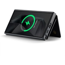 Magkıng K2 Serisi Samsung Galaxy S25 Ultra Kılıf Magsafe Pc+Tpu+Pu Telefon Kapağı-Siyah ile Uyumlu (Yurt Dışından)