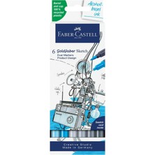 Faber Castell Goldfaber Sketch Çift Taraflı Fırça Uçlu Marker Seti 6''lı