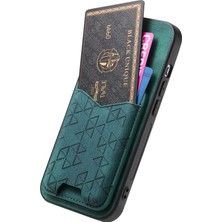 Samsung Galaxy A54 5g Kılıf Baskı Desenli Kartlık Kickstand Deri Arka Kapak-Yeşil (Yurt Dışından)