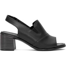 Venüs 24381825Y Kadın Deri Topuklu Sandalet Siyah