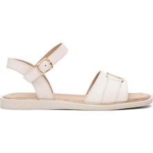 Venüs 2512203Y Kadın Hakiki Deri Düz Sandalet Bej