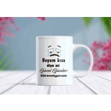 Boyum Kısa Diye Mi Güzel Günleri Göremiyorum Yazılı Esprili Komik Kupa Bardak
