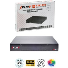 Fury 5 Li Gece Renkli Görüş Güvenlik Kamerası Full Hd-Su Geçirmez Güvenlik Kamerası Seti 250GB
