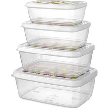 6 Adet Set - Titiz Aria Saklama Kabı 4'lü Set (Toplam Adet 24)