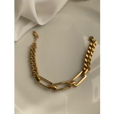 Bronz Steel Takı Gold Bileklik