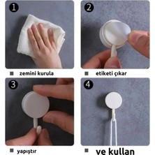 Skoofed 8'li Yapışkanlı Askı - Iz Bırakmaz - Güçlüdür ve Kolay Yapışır - Çok Amaçlı Askı