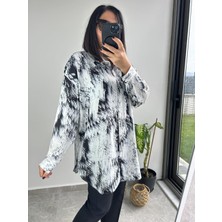 Baskılı Uzun Kollu Viskon Kadın Gömlek  - BGG49