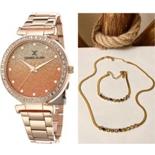 Daniel Klein Simli Şık Kadran Kadın Kol Saati+Çelik Takı Set Hediye