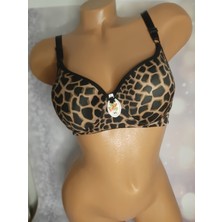 Shine Elegance Leopar Desenli Desteksiz Kadın Tek Sütyen