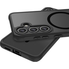 Samsung Galaxy A55 5g Kılıf Için Magsafe Skin-Touch Pc + Tpu Mat Arka Kapak ile Kamera Lens Koruyucu ile Uyumlu (Yurt Dışından)