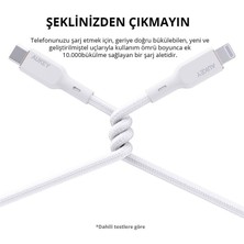 Aukey Cb-Ncl1-Wh Naylon Örgülü 3A 480MBPS Type-C Lıghtnıng Kablosu 1.8mt