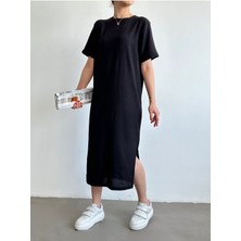 Bejna Kadın Bol Uzun Günlük Yazlık Örme Elbise