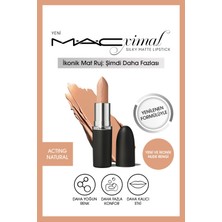 MAC Silky Matte Lipstick Nemlendirme Etkili Yoğun Renk Sağlayan Ruj -ACTING NATURAL 3.5GM