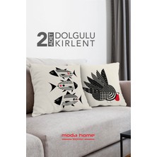 Moda Home Bedding Kırlent,dolgulu Kırlent,baskılı Kırlent,dekorasyon Kırlent(2 Adet) SET10