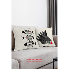 Moda Home Bedding Kırlent,dolgulu Kırlent,baskılı Kırlent,dekorasyon Kırlent(2 Adet) SET10