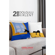 Moda Home Bedding Kırlent,dolgulu Kırlent,baskılı Kırlent,dekorasyon Kırlent(2 Adet) Set7