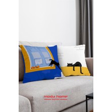 Moda Home Bedding Kırlent,dolgulu Kırlent,baskılı Kırlent,dekorasyon Kırlent(2 Adet) Set7