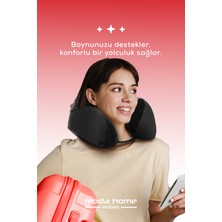 Moda Home Bedding 2 Adet Visco Ortopedik Seyahat Yastığı-Visco Yastık,çıkarılabilir Kılıf, Lüks Seyahat Yastığı Siyah