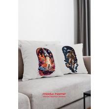 Moda Home Bedding Kırlent,dolgulu Kırlent,baskılı Kırlent,dekorasyon Kırlent(2 Adet) Set1