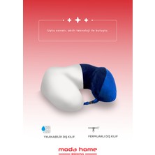 Moda Home Bedding Visco Ortopedik Seyahat Yastığı-Visco Yastık,çıkarılabilir Kılıf, Lüks Seyahat Yastığı Lacivert