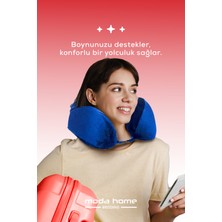 Moda Home Bedding Visco Ortopedik Seyahat Yastığı-Visco Yastık,çıkarılabilir Kılıf, Lüks Seyahat Yastığı Lacivert