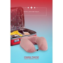 Moda Home Bedding Visco Ortopedik Seyahat Yastığı-Visco Yastık,çıkarılabilir Kılıf, Lüks Seyahat Yastığı Pembe