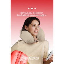 Moda Home Bedding Visco Ortopedik Seyahat Yastığı-Visco Yastık,çıkarılabilir Kılıf, Lüks Seyahat Yastığı Bej