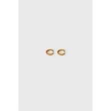 Glare Jewellery Düz Halka Model Küçük Altın Kaplama Küpe