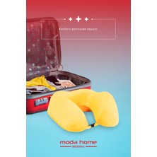 Moda Home Bedding Visco Ortopedik Seyahat Yastığı-Visco Yastık,çıkarılabilir Kılıf, Lüks Seyahat Yastığı Sarı