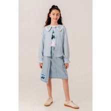 Kız Çocuk Su Taşlı Gömlek T-Shirt Ikili Takım 1805