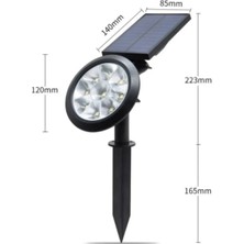 Ucuz Geldi 18W LED Solar Kazıklı Çim Armatür Cata Güneş Enerjili Çim Lambası Bahçe Aydınlatma Lambası Amber Renkı Işık