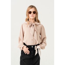 Kız Çocuk Yaka Bağcıklı Gömlek 3146