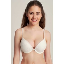 Le Jardin 7005 Loanna (Ekru) 2 Beden Büyüten Büyük Gösteren Destekli Dolgulu Dantelli Soft Cup Sütyen
