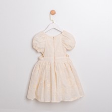 Ministok Anabel Cut Out Detaylı Ekru Renk Kız Çocuk Elbise