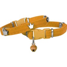 Kadife Kedi Boyun Tasması King 20-32 cm Sarı