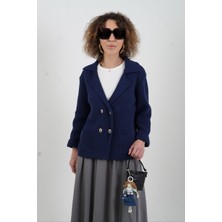 Zelish My Sister Lacivert Çelik Örme Triko Ceket