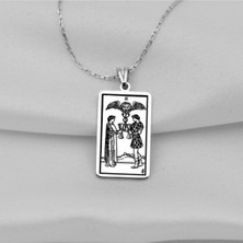 925 Ayar Gümüş Tarot (Two Of Cups) Iki Bardak Kolye