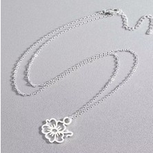 Amber Çiçeği 925 Ayar Gümüş Kolye