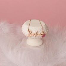 925 Ayar Gümüş Isim Barbie Kalp Kolye