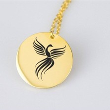 Has Altın Kaplama Anka Disk 925K Kolye