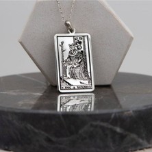 925 Ayar Gümüş King Of Wands (Değneklerin Kralı) Tarot Kolye