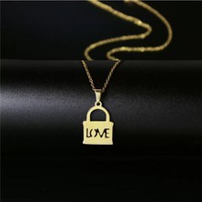 Has Altın Kaplama Kilit Love 925K Kolye