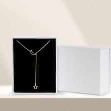 925 Ayar Gümüş Sallanan Ay Yıldız Kolye