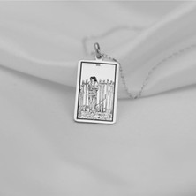 925 Ayar Gümüş Eight Of Swords Tarot Kolye