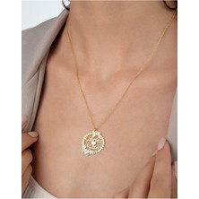 925 Ayar Gümüş Çiçek Tasarım Çift Isim Kolye