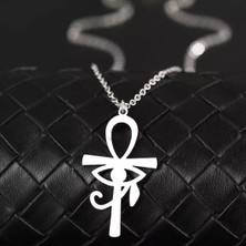 925 Ayar Gümüş Ankh ve Horus Gözü Kolye