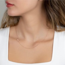 925 Ayar Gümüş Yan Model Haç Kolye